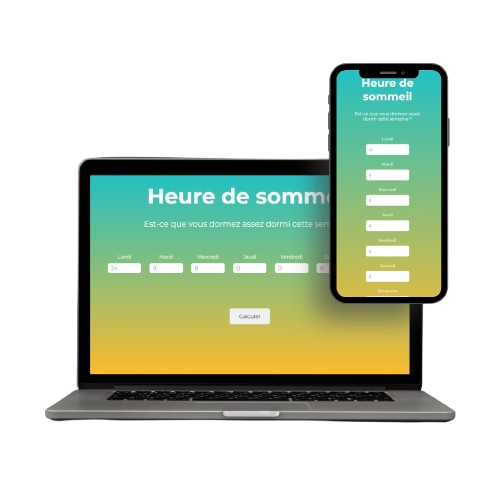 Capture d'écran du projet Calculateur de temps de sommeil